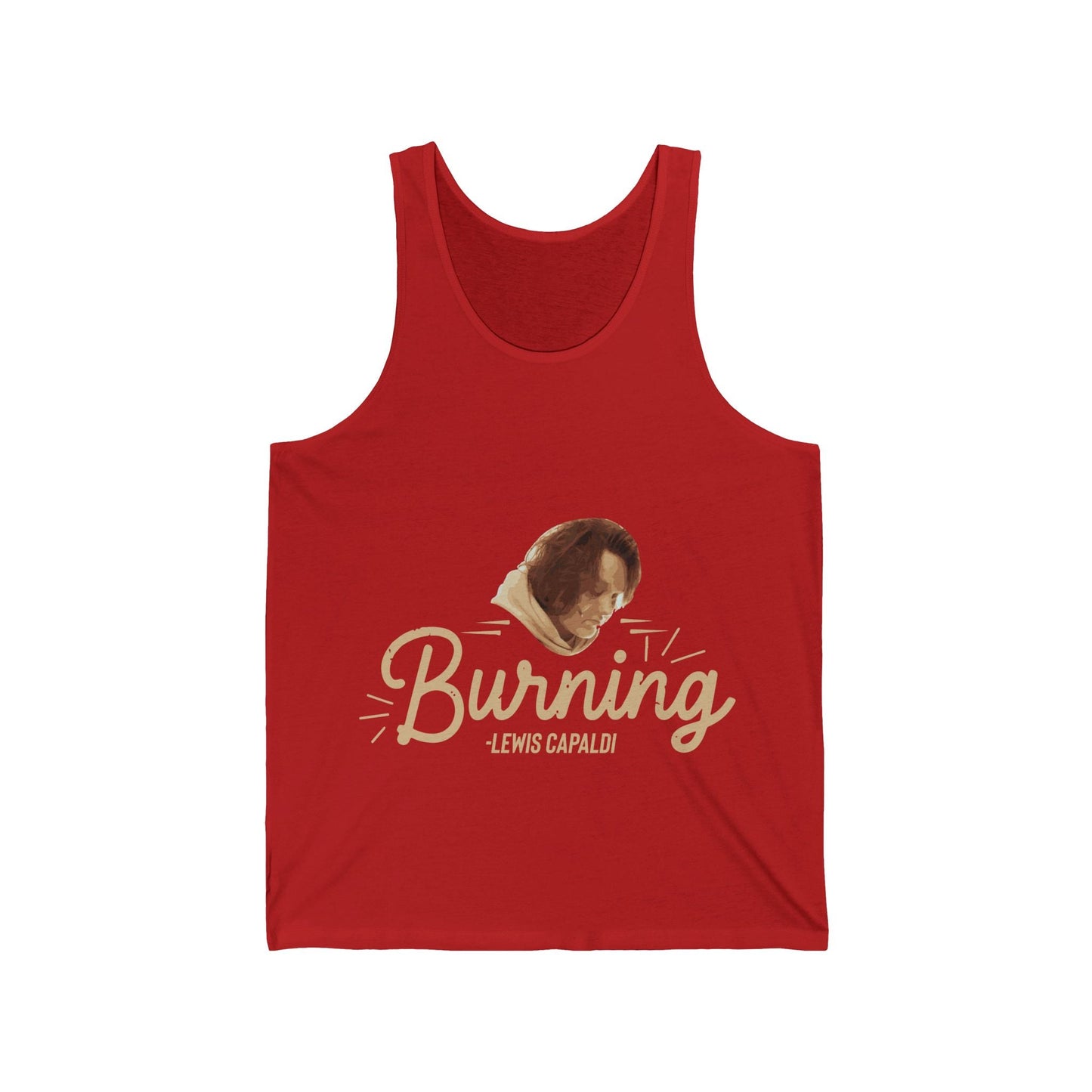 Lewis Capaldi Unisex Jersey Tank Top - Burning