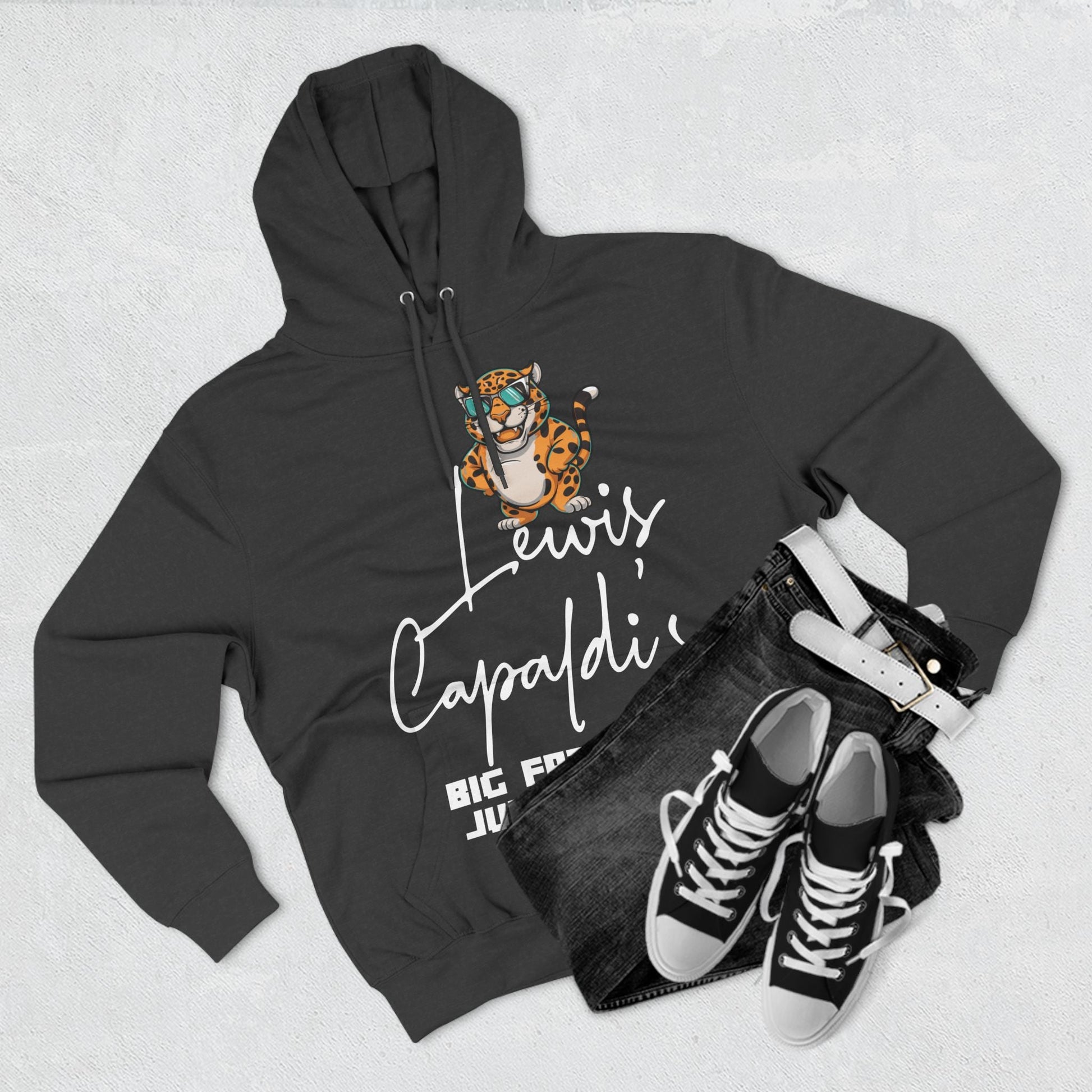 Lewis Capaldi Three-Panel Fleece Hoodie - Big Fat Sexy Jungle Cats - Hoodie