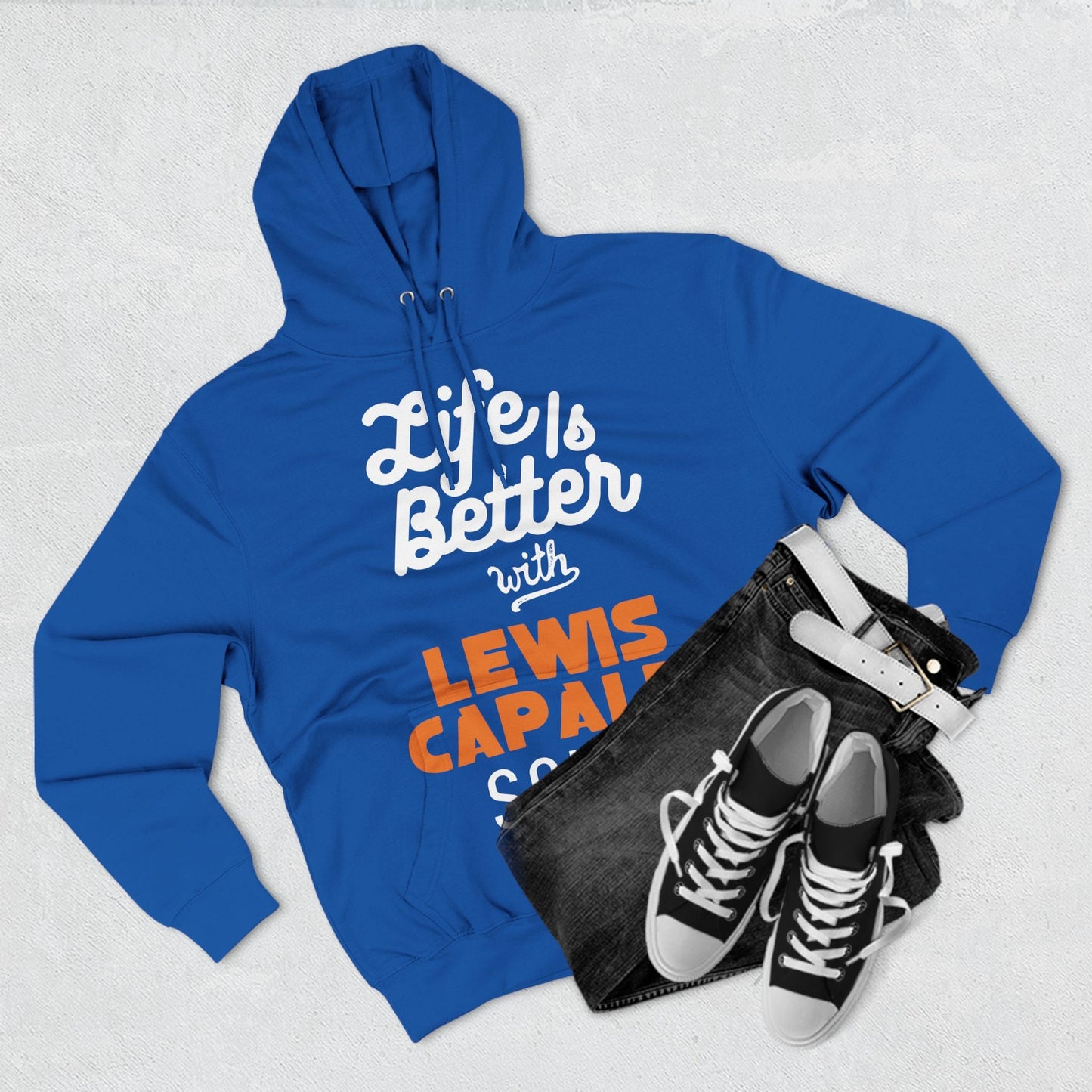 Lewis Capaldi Three-Panel Fleece Hoodie - Life is better with Lewis Capaldi songs