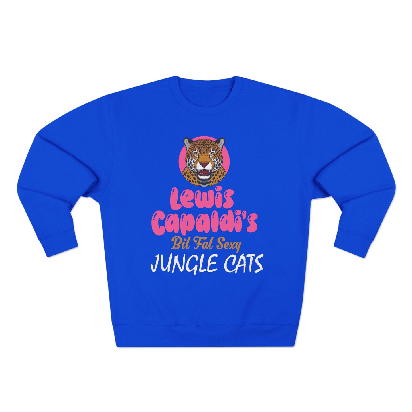 Lewis Capaldi Unisex Crewneck Sweatshirt - Big Fat Sexy Jungle Cats - Royal Blue / S - Sweatshirt