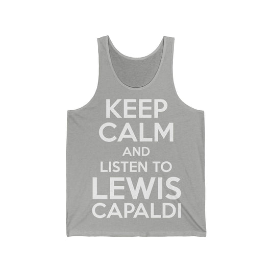 Lewis Capaldi Unisex Jersey Tank Top - Keep calm and listen to Lewis Capaldi