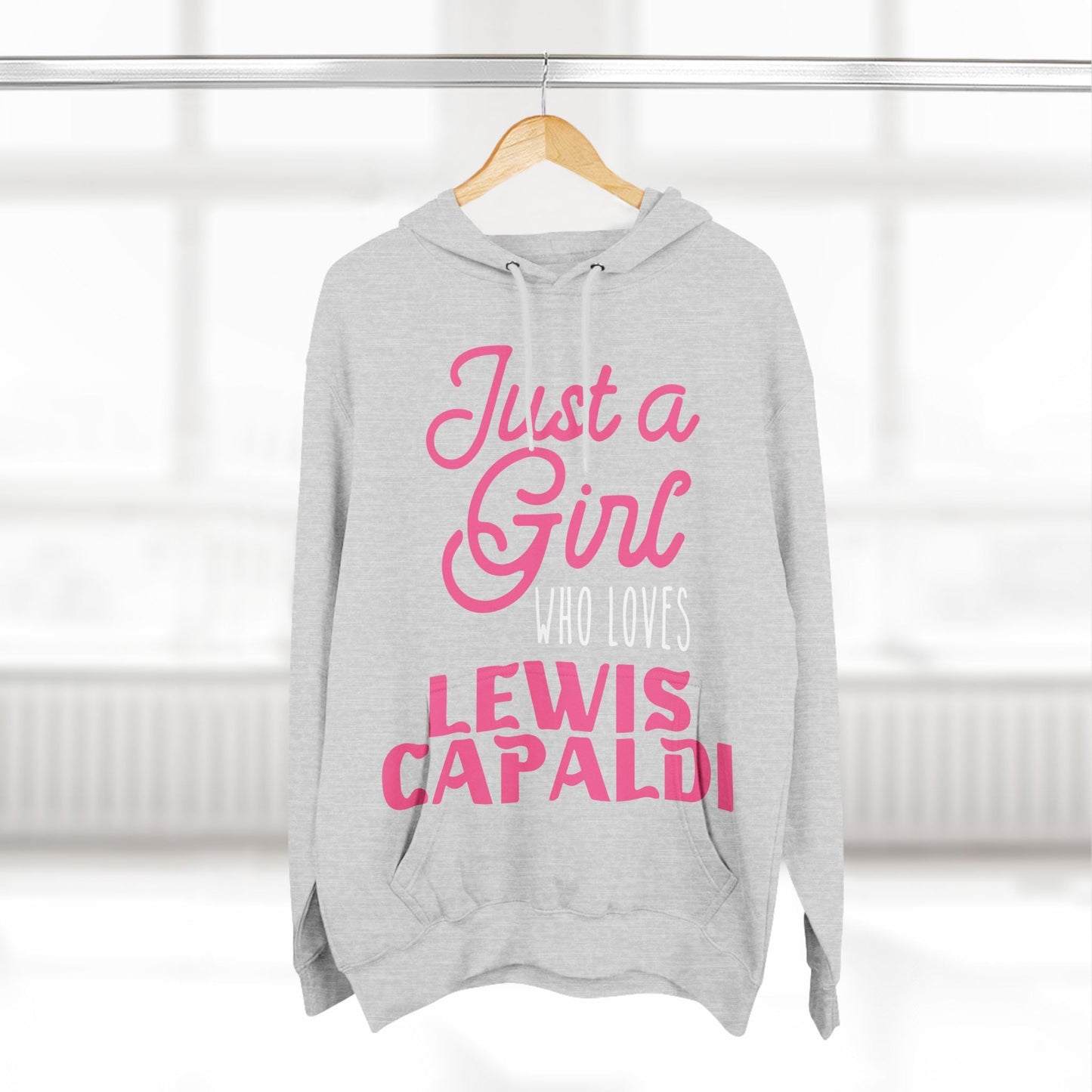 Lewis Capaldi Three-Panel Fleece Hoodie - Just a girl who loves Lewis Capaldi