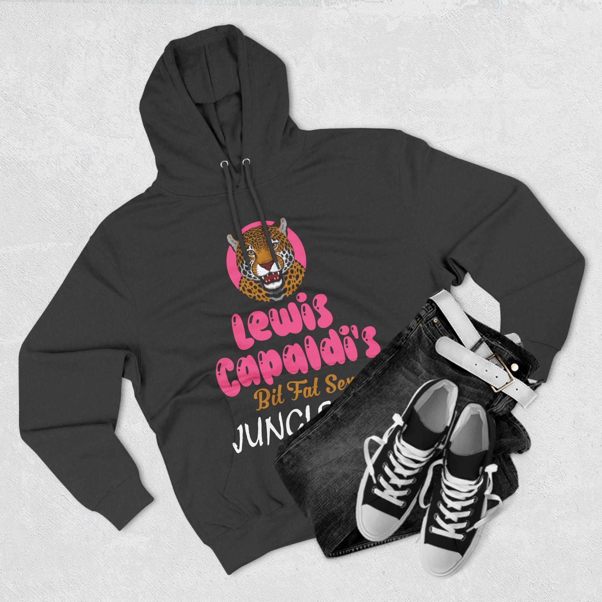 Lewis Capaldi Three-Panel Fleece Hoodie - Big Fat Sexy Jungle Cats - Hoodie