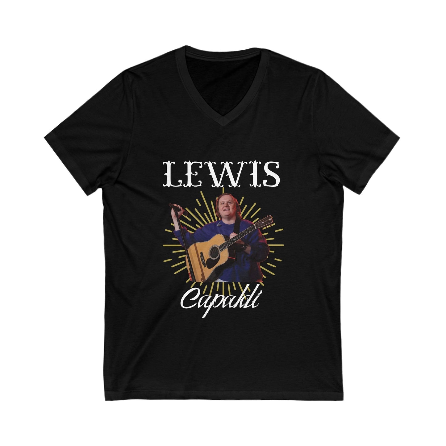 Lewis Capaldi Unisex Jersey Short Sleeve V-Neck Tee - Graphic