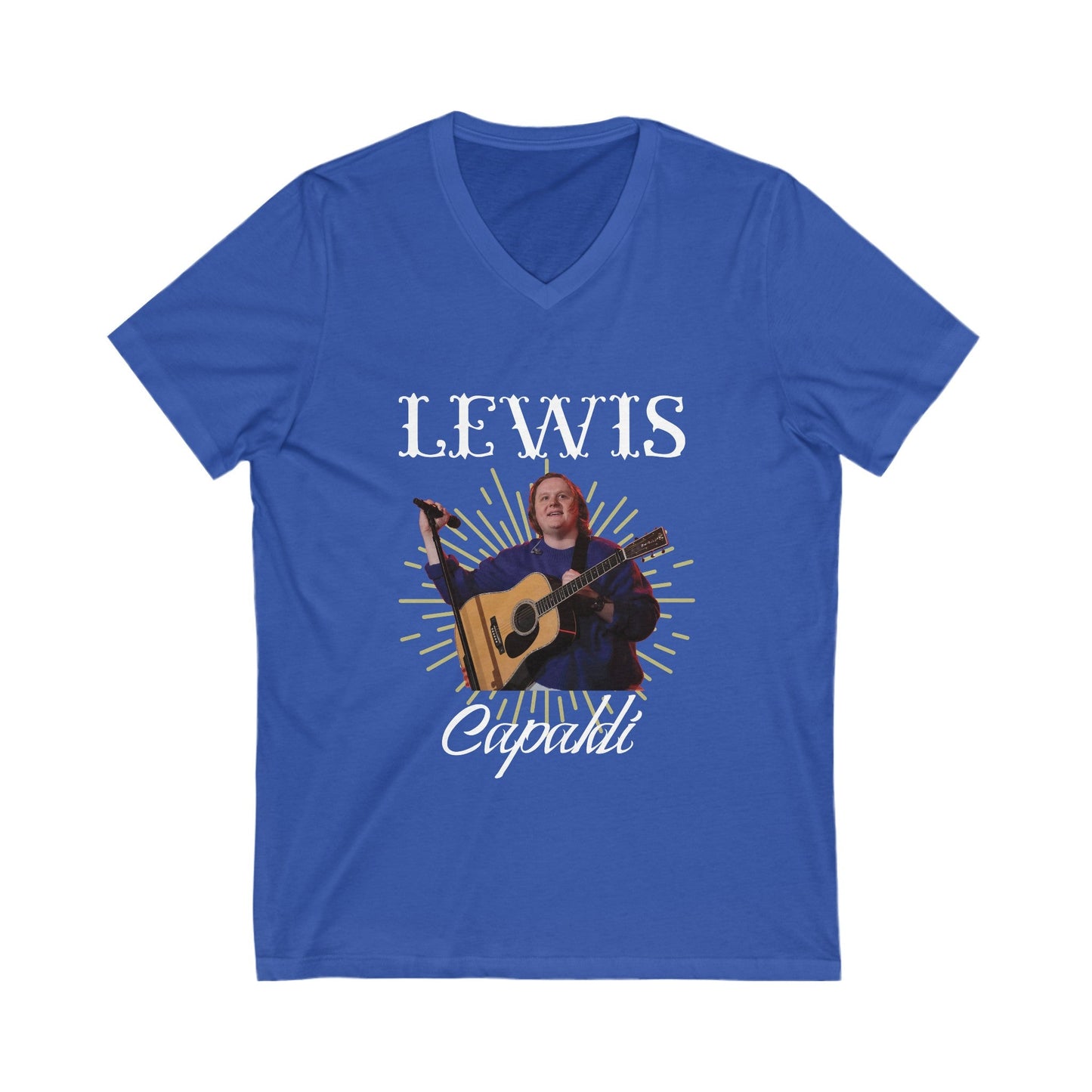 Lewis Capaldi Unisex Jersey Short Sleeve V-Neck Tee - Graphic