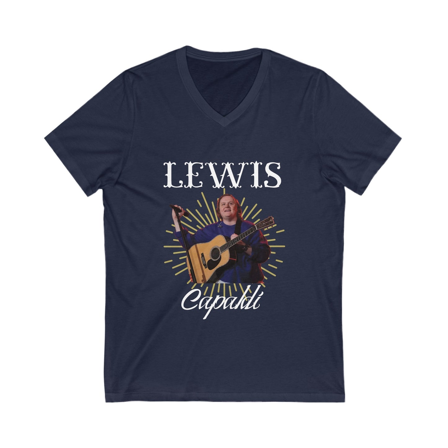 Lewis Capaldi Unisex Jersey Short Sleeve V-Neck Tee - Graphic