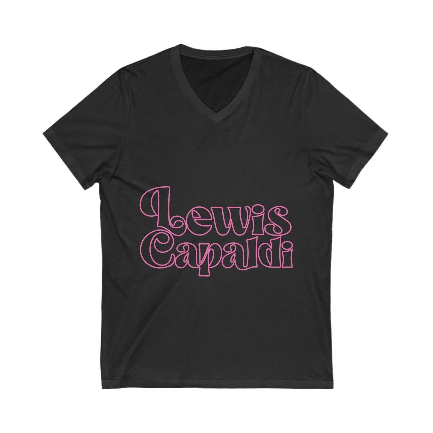 Lewis Capaldi Unisex Jersey Short Sleeve V-Neck Tee - Writing