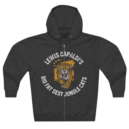 Lewis Capaldi Unisex Zip Hoodie - Big Fat Sexy Jungle Cats