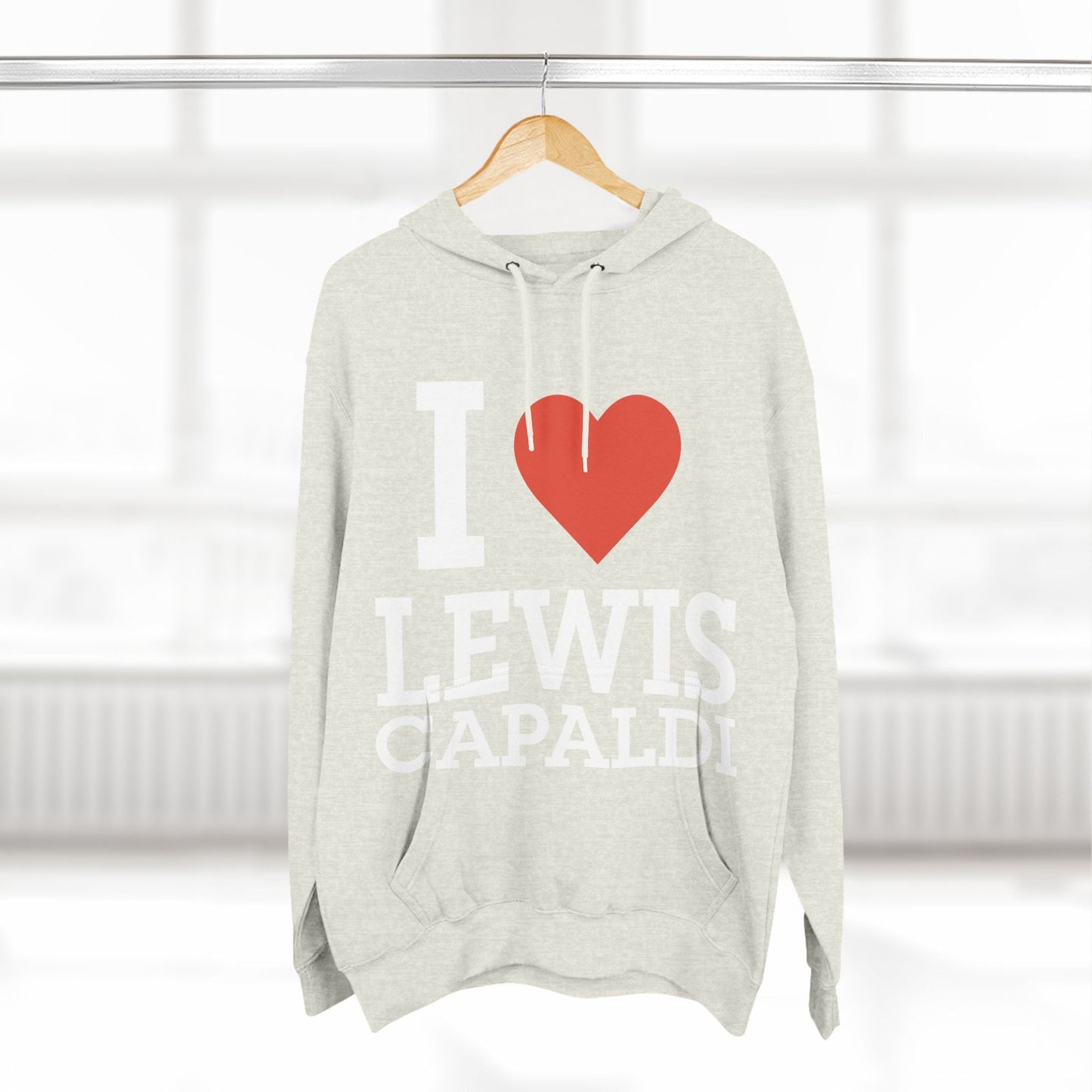 Lewis Capaldi Three-Panel Fleece Hoodie - I love Lewis Capaldi