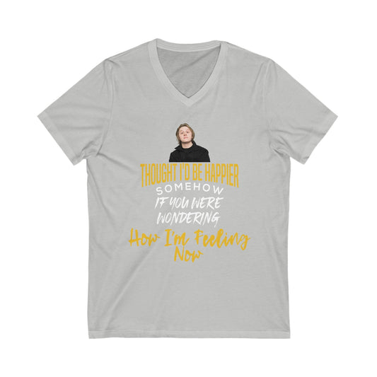 Lewis Capaldi Unisex Jersey Short Sleeve V-Neck Tee - Lewis out there collecting kisses from 1d boys