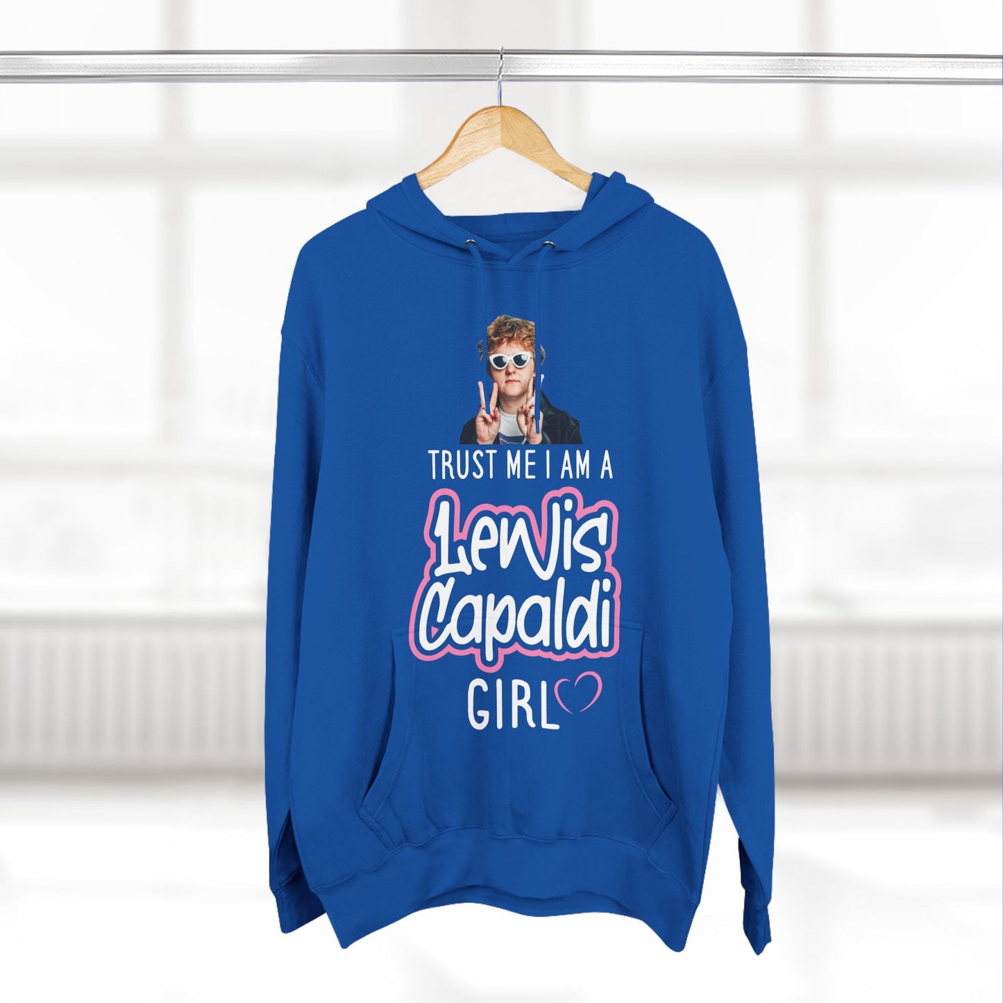 Lewis Capaldi Three-Panel Fleece Hoodie - Trust me I am a Lewis Capaldi girl