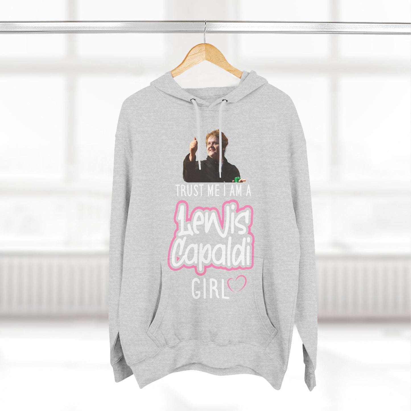 Lewis Capaldi Three-Panel Fleece Hoodie - Trust me I am a Lewis Capaldi girl