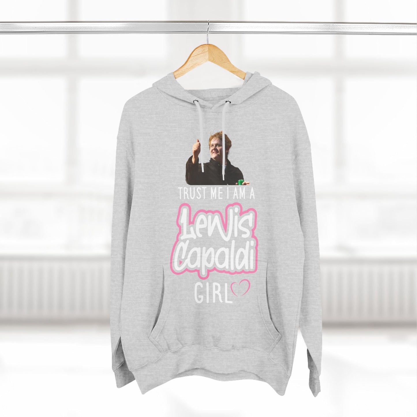 Lewis Capaldi Three-Panel Fleece Hoodie - Trust me I am a Lewis Capaldi girl