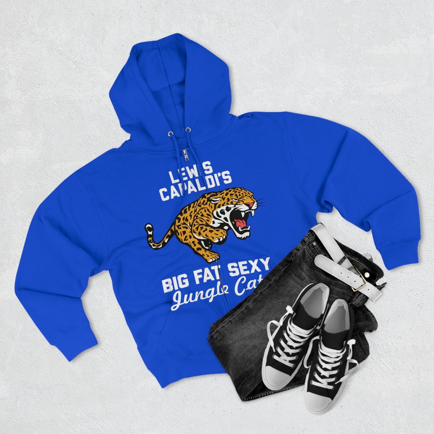 Lewis Capaldi Unisex Zip Hoodie - Big Fat Sexy Jungle Cats