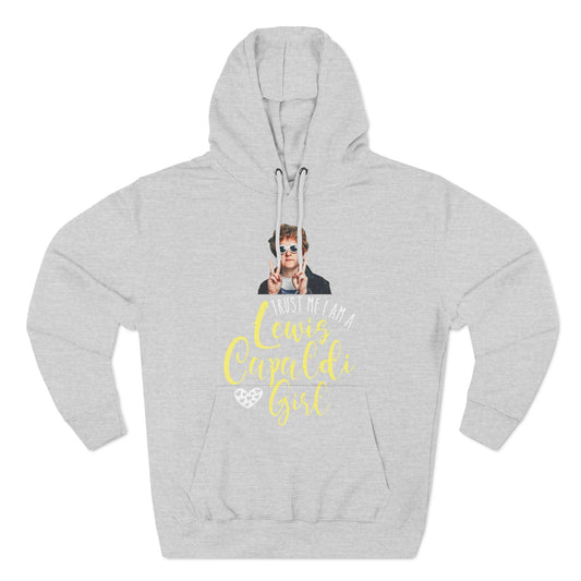 Lewis Capaldi Three-Panel Fleece Hoodie - Trust me I am a Lewis Capaldi girl