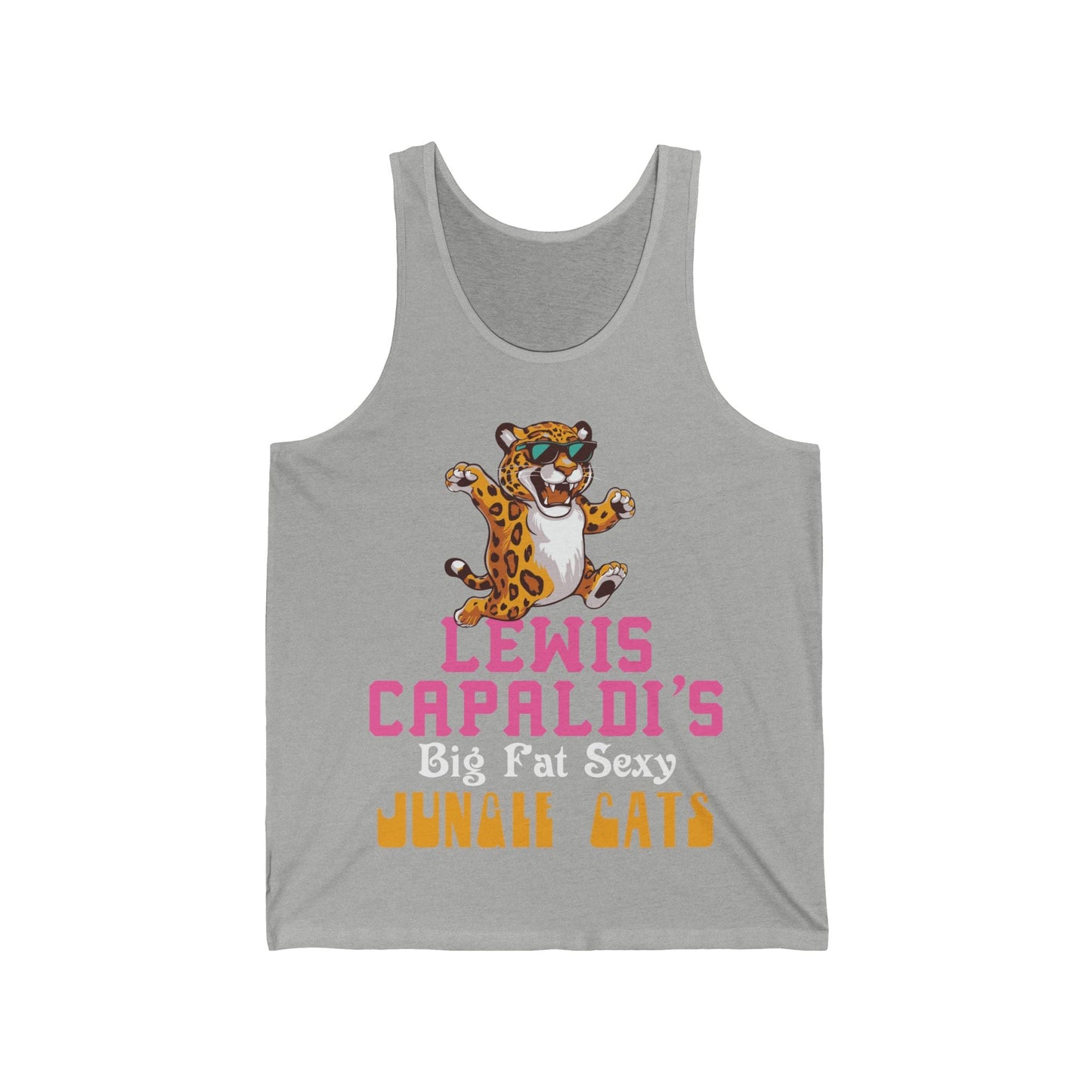 Lewis Capaldi Unisex Jersey Tank Top - Big Fat Sexy Jungle Cats - S / Athletic Heather - Tank Top