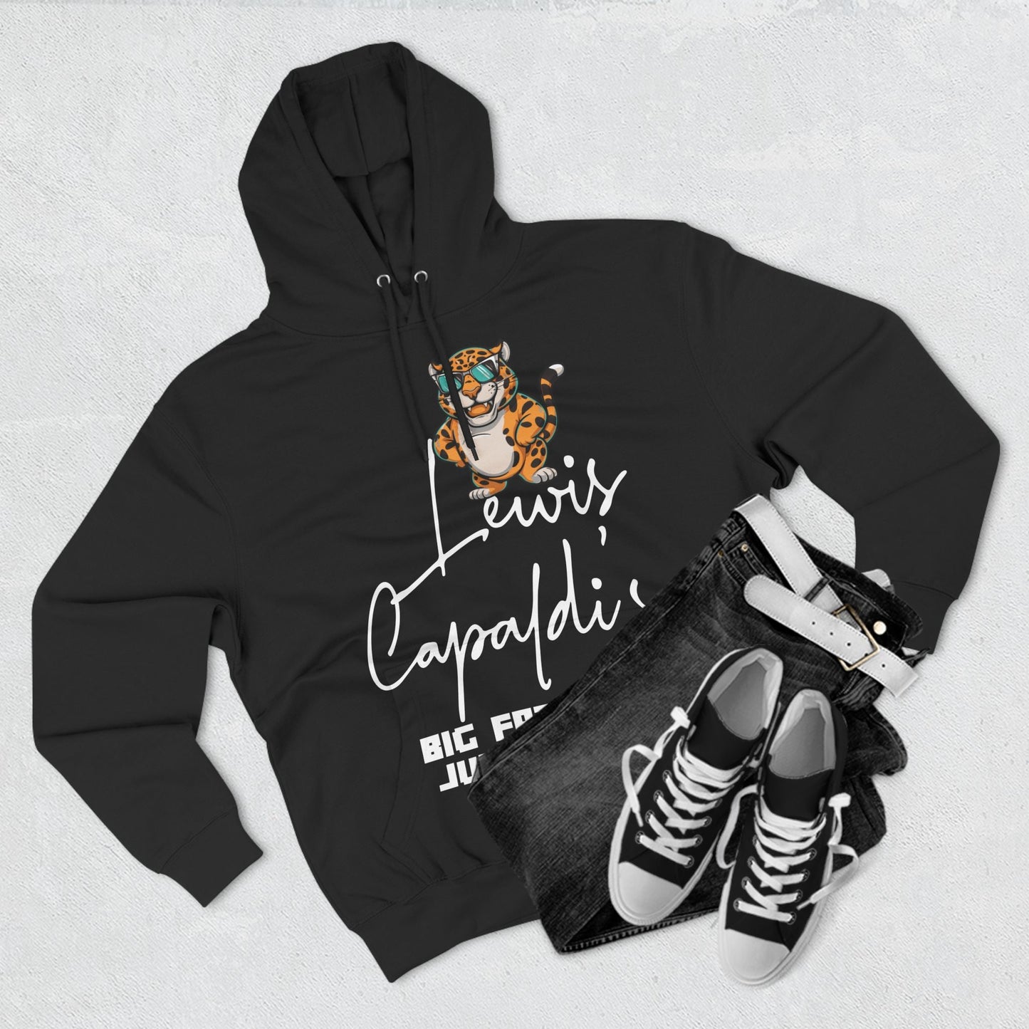 Lewis Capaldi Three-Panel Fleece Hoodie - Big Fat Sexy Jungle Cats - Hoodie