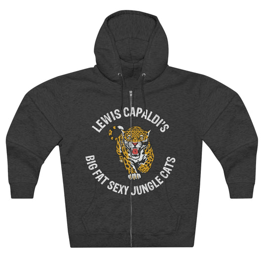 Lewis Capaldi Unisex Zip Hoodie - Big Fat Sexy Jungle Cats