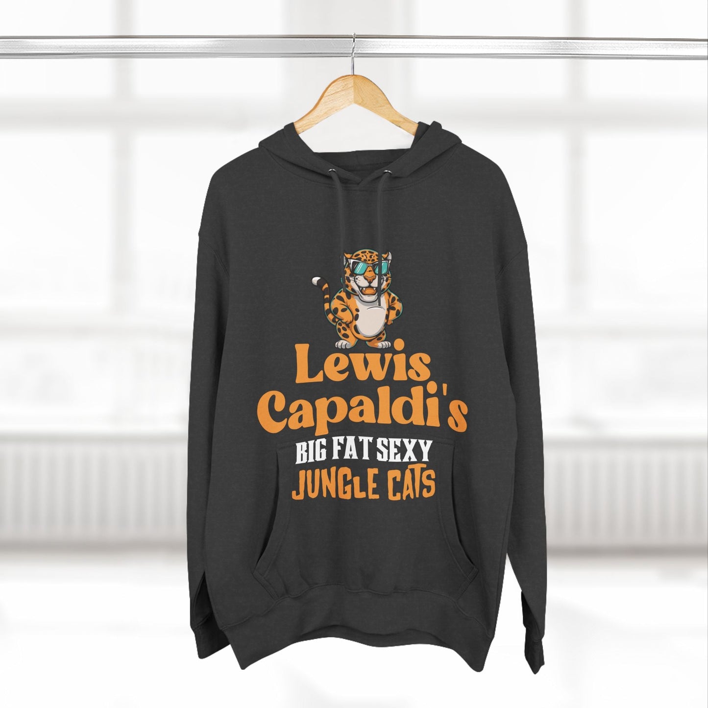 Lewis Capaldi Three-Panel Fleece Hoodie - Big Fat Sexy Jungle Cats - Hoodie