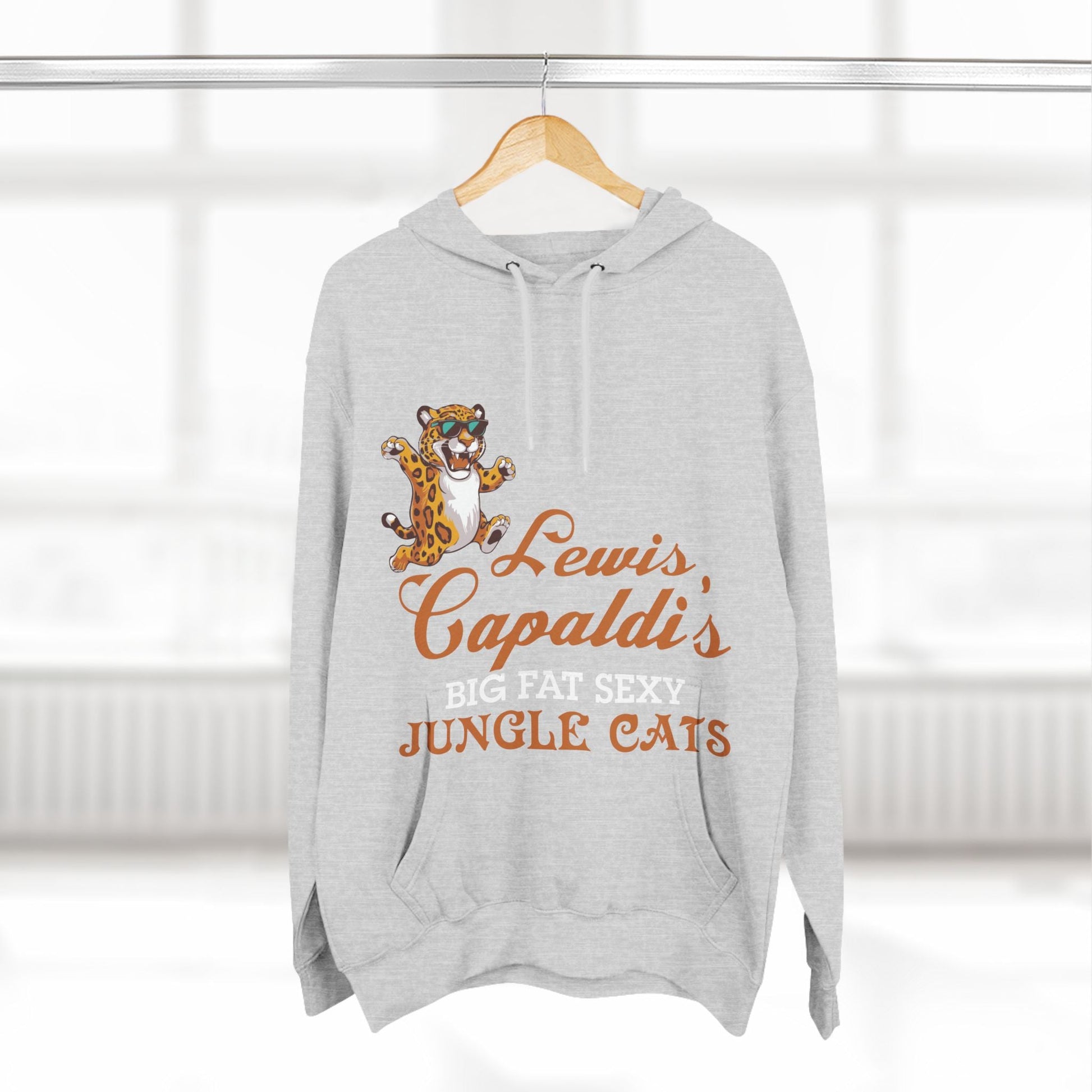 Lewis Capaldi Three-Panel Fleece Hoodie - Big Fat Sexy Jungle Cats - Hoodie