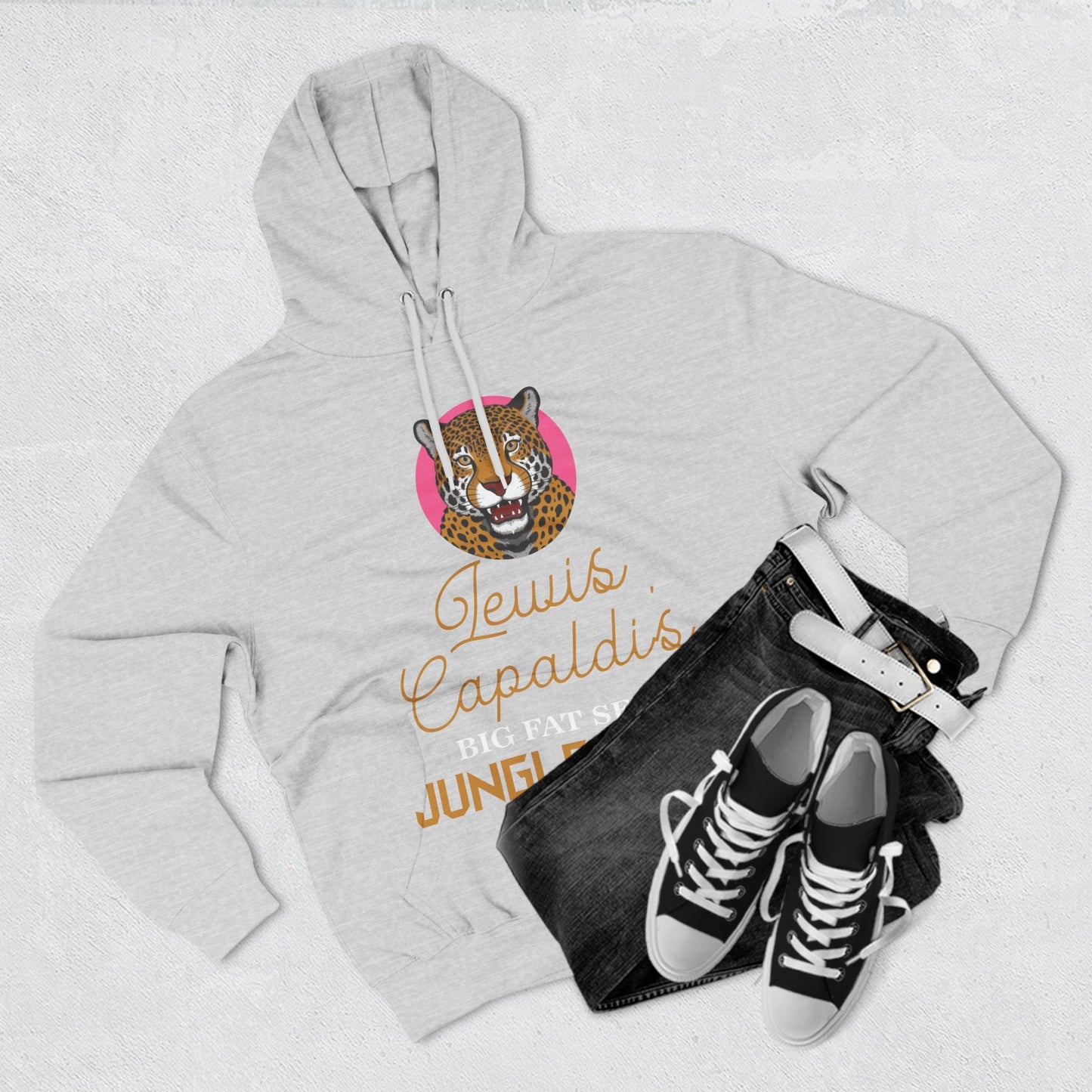 Lewis Capaldi Three-Panel Fleece Hoodie - Big Fat Sexy Jungle Cats - Hoodie