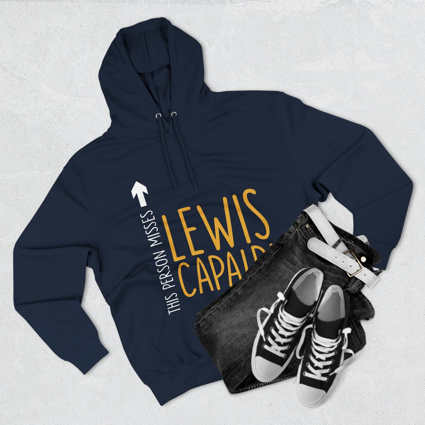 Lewis Capaldi Three-Panel Fleece Hoodie - This Person Misses Lewis Capaldi