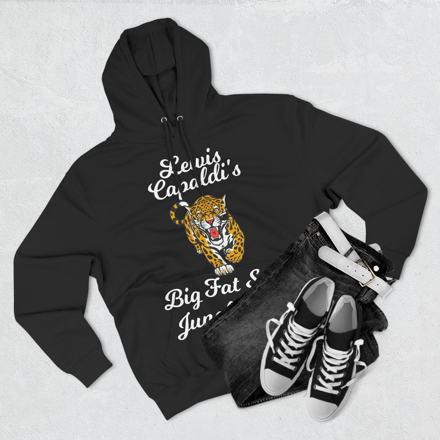 Lewis Capaldi Three-Panel Fleece Hoodie - Big Fat Sexy Jungle Cats