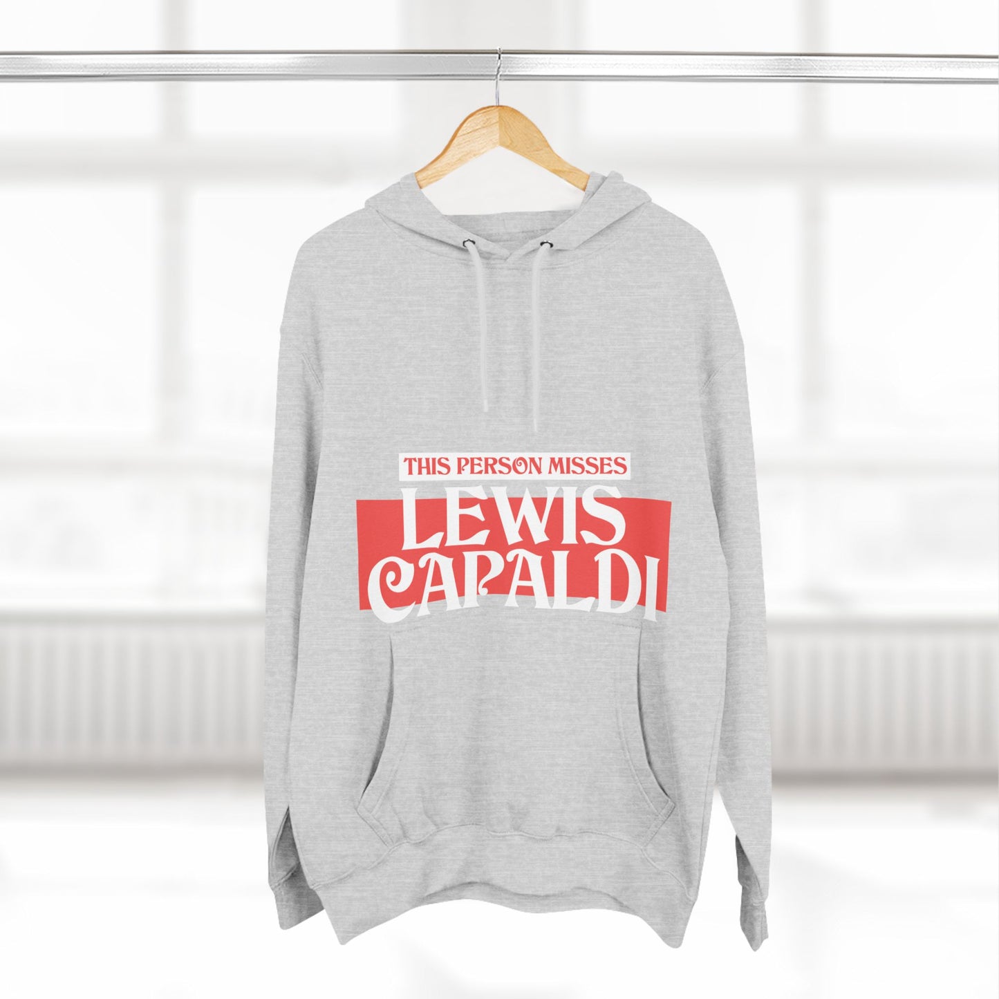 Lewis Capaldi Three-Panel Fleece Hoodie - This Person Misses Lewis Capaldi