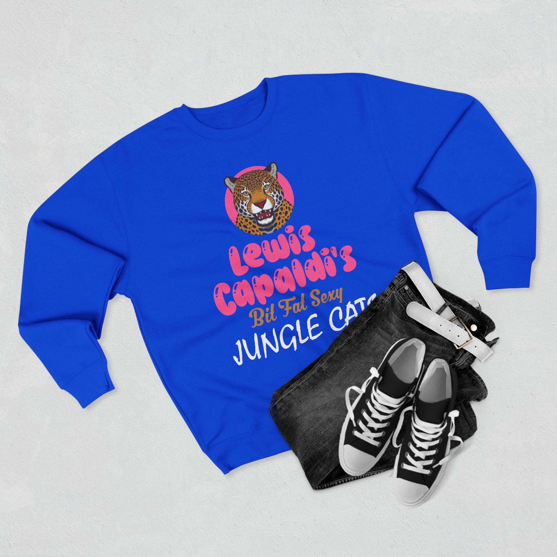 Lewis Capaldi Unisex Crewneck Sweatshirt - Big Fat Sexy Jungle Cats - Sweatshirt