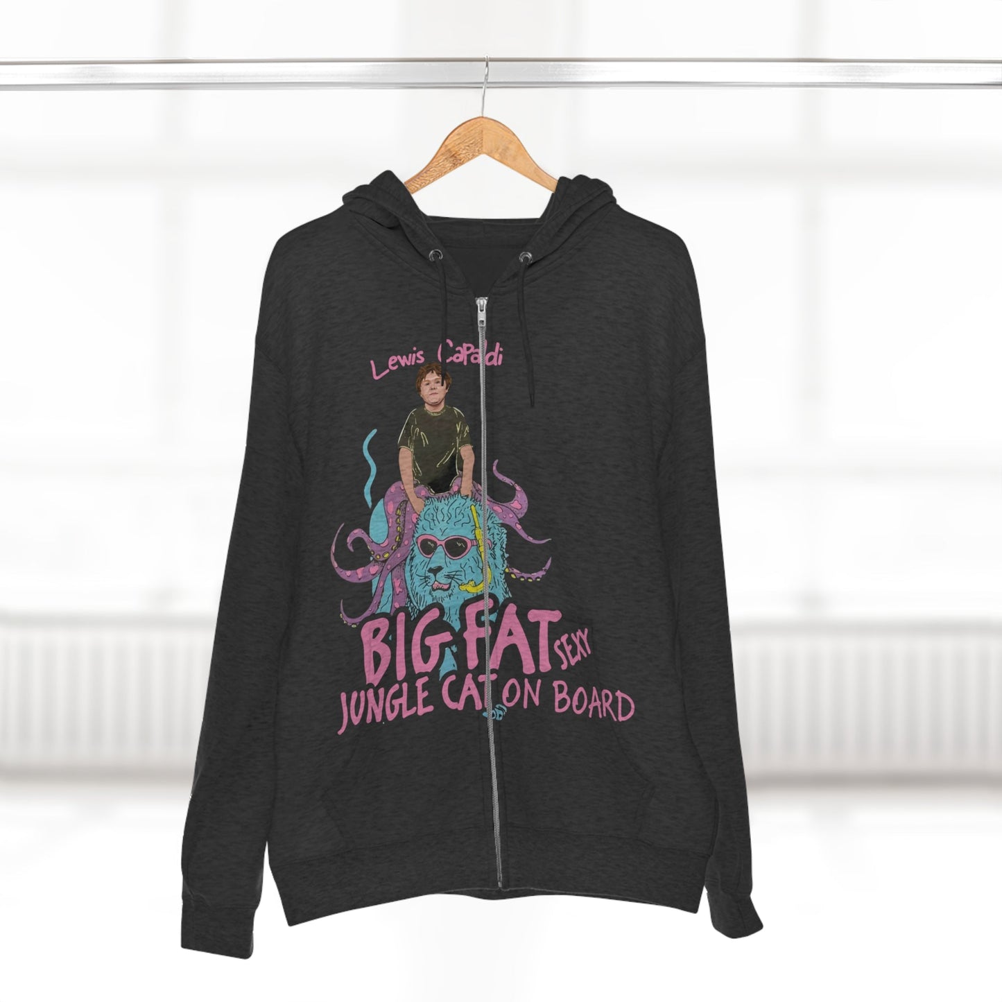 Lewis Capaldi Unisex Zip Hoodie - Big Fat Sexy Jungle Cats