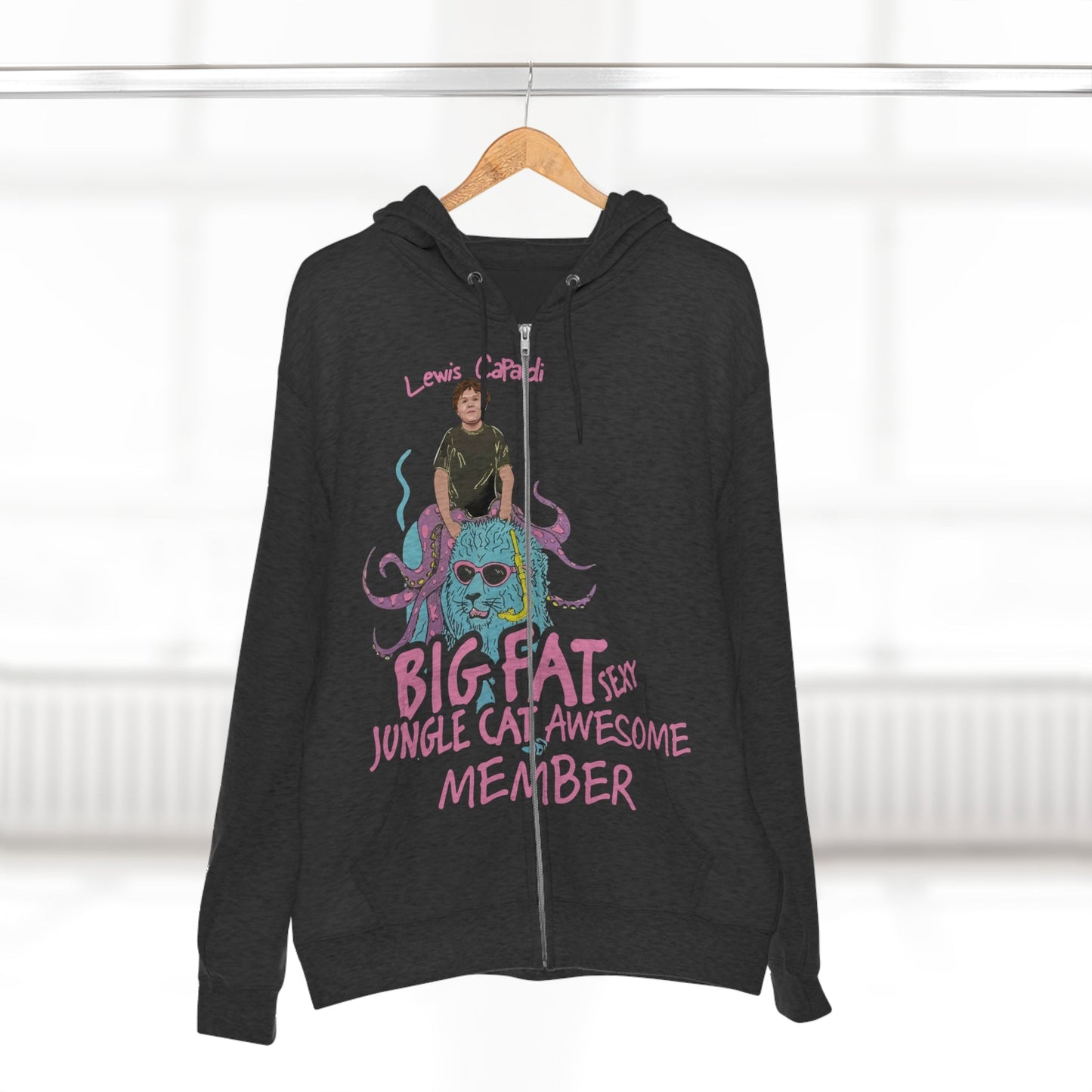 Lewis Capaldi Unisex Zip Hoodie - Big Fat Sexy Jungle Cats