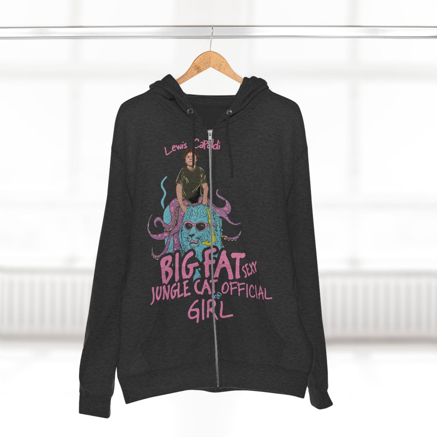 Lewis Capaldi Unisex Zip Hoodie - Big Fat Sexy Jungle Cats