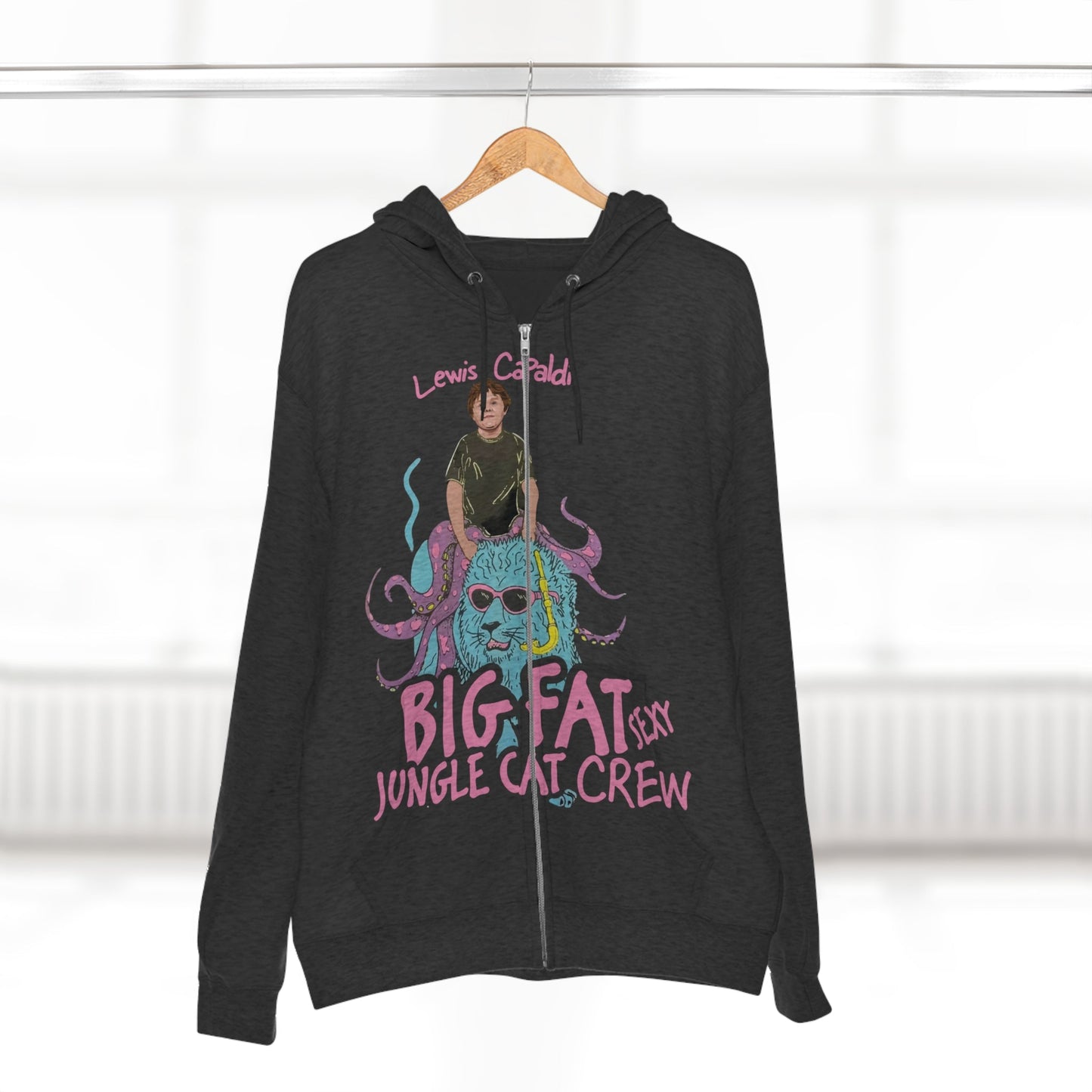 Lewis Capaldi Unisex Zip Hoodie - Big Fat Sexy Jungle Cats