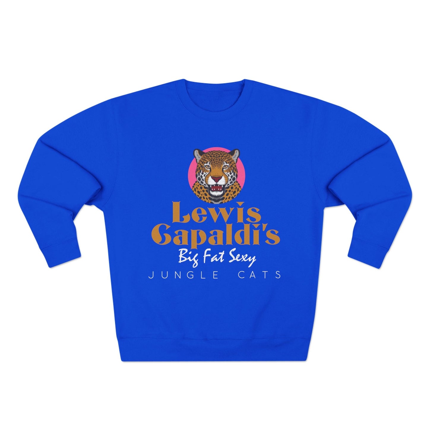 Lewis Capaldi Unisex Crewneck Sweatshirt - Big Fat Sexy Jungle Cats - Royal Blue / S - Sweatshirt