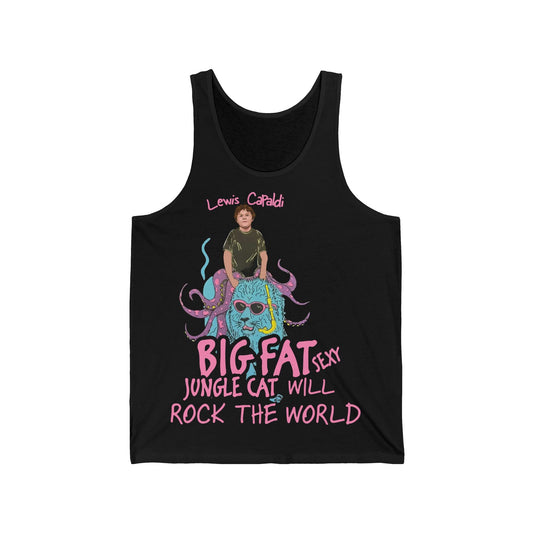 Lewis Capaldi Unisex Jersey Tank Top - Big Fat Sexy jungle cats