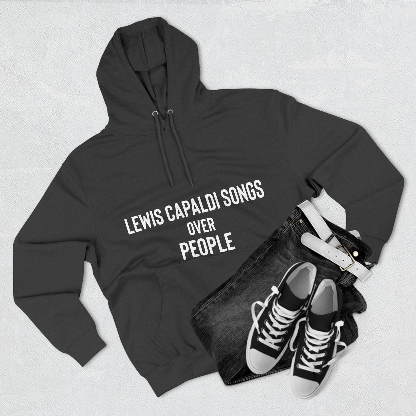 Lewis Capaldi Three-Panel Fleece Hoodie - Lewis Capaldi songs over people