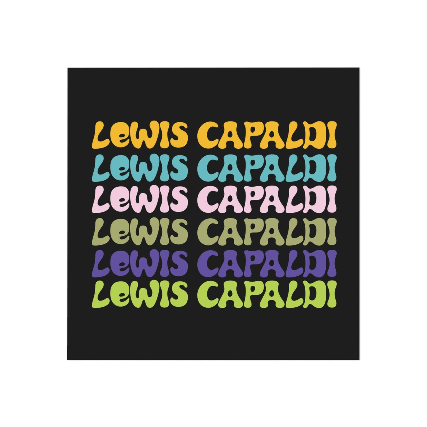 Lewis Capaldi Square Magnet - Writing