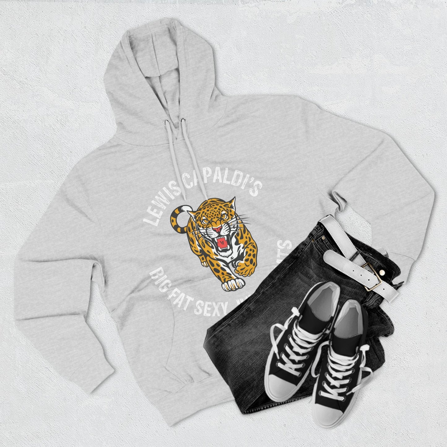 Lewis Capaldi Three-Panel Fleece Hoodie - Big Fat Sexy Jungle Cats