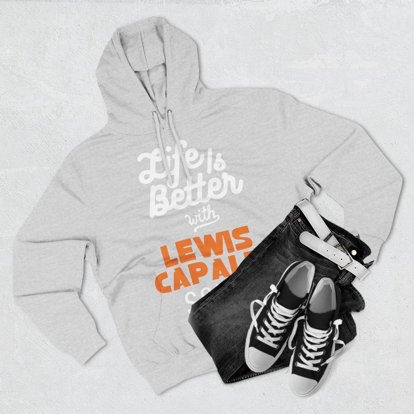 Lewis Capaldi Three-Panel Fleece Hoodie - Life is better with Lewis Capaldi songs