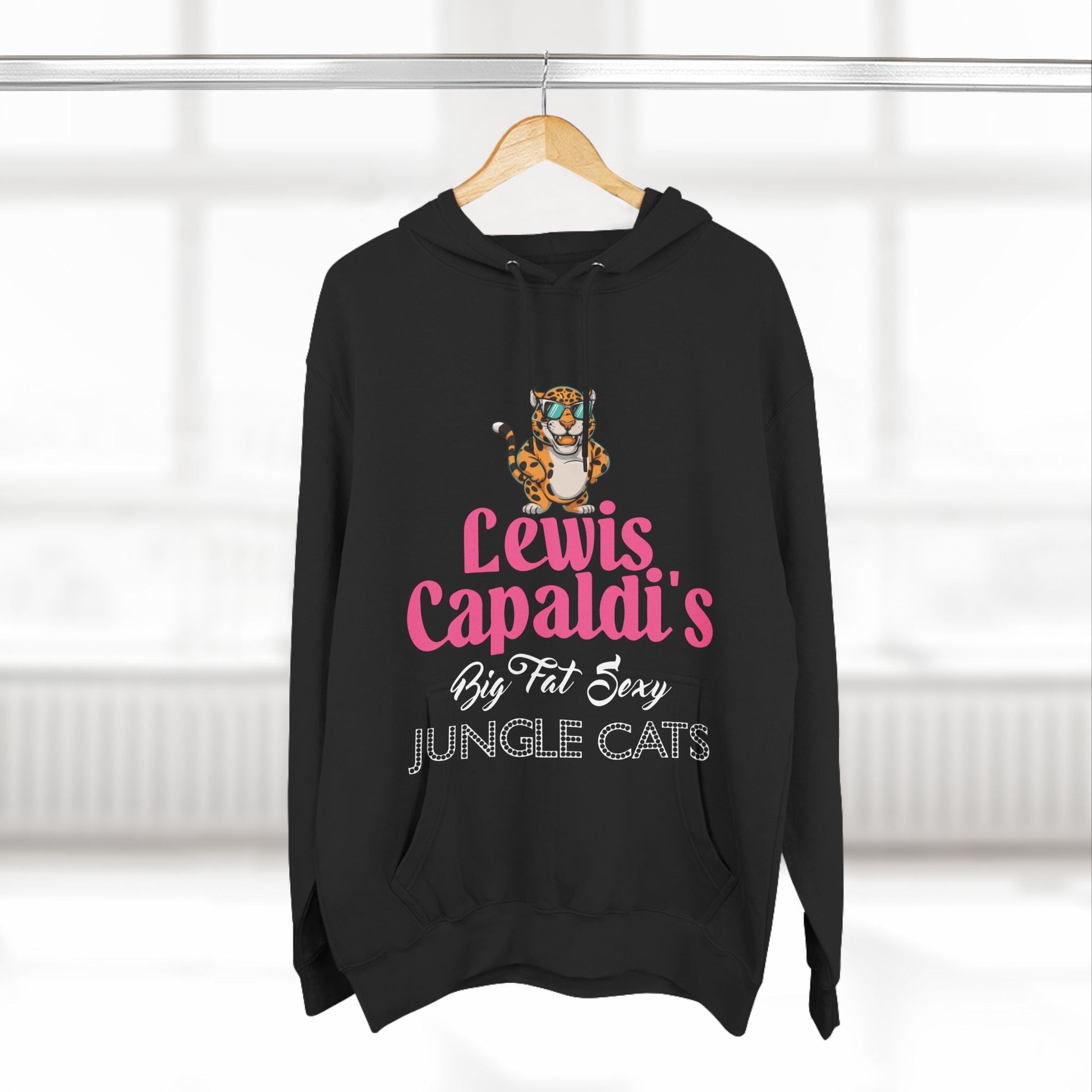 Lewis Capaldi Three-Panel Fleece Hoodie - Big Fat Sexy Jungle Cats - Hoodie