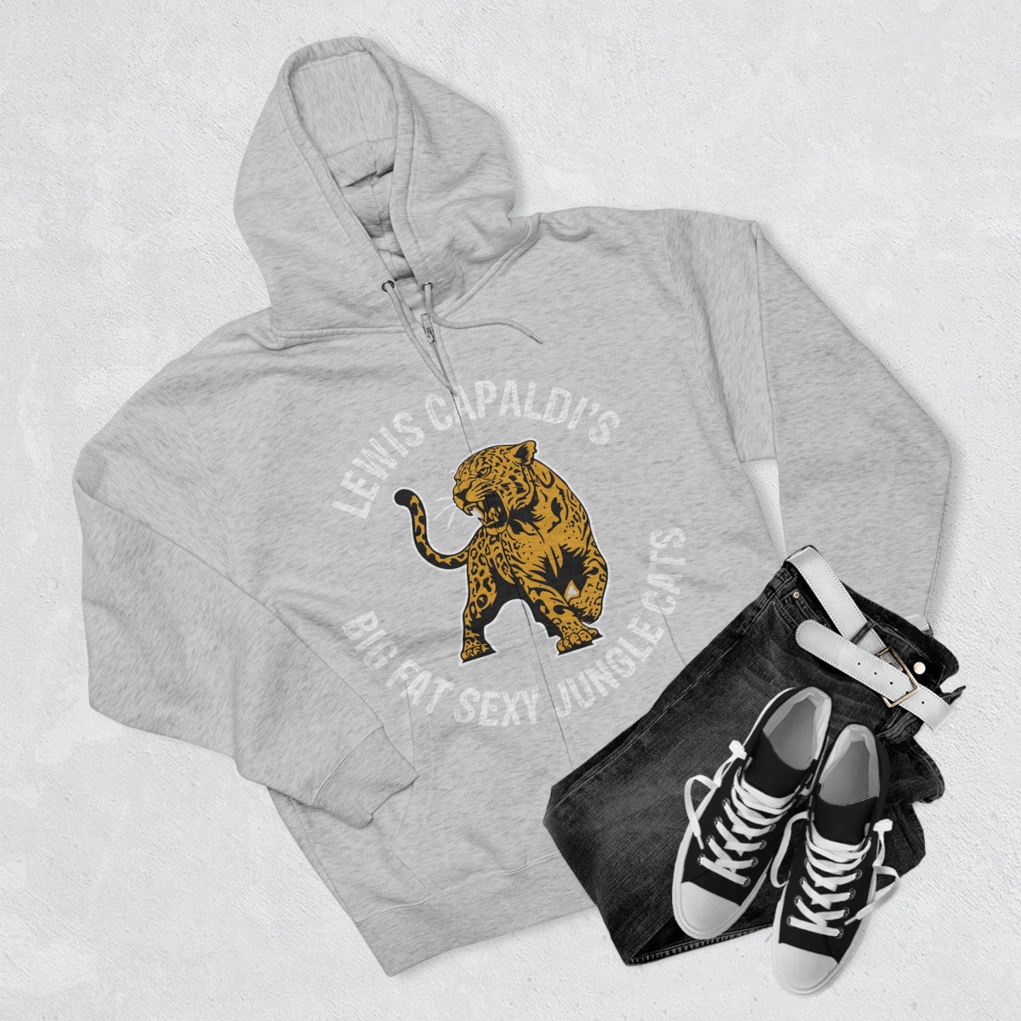 Lewis Capaldi Unisex Zip Hoodie - Big Fat Sexy Jungle Cats