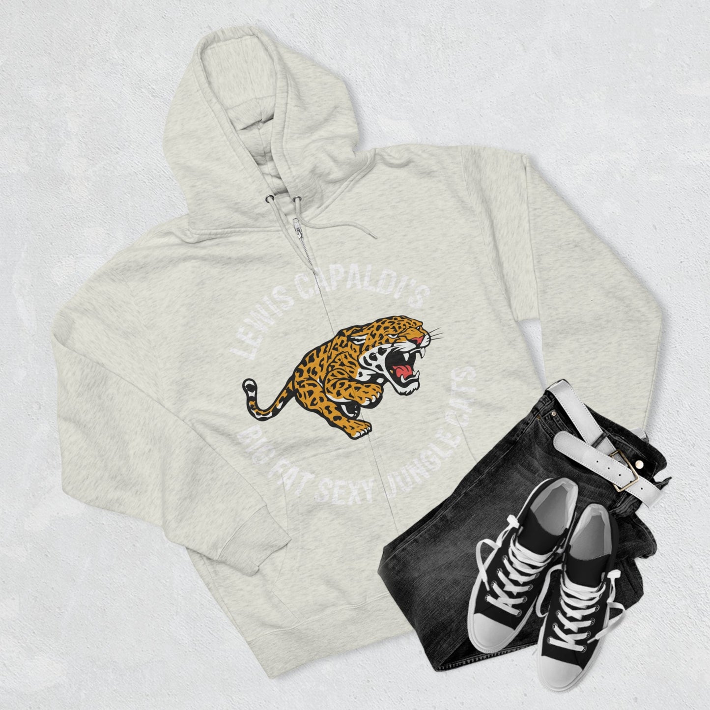 Lewis Capaldi Unisex Zip Hoodie - Big Fat Sexy Jungle Cats