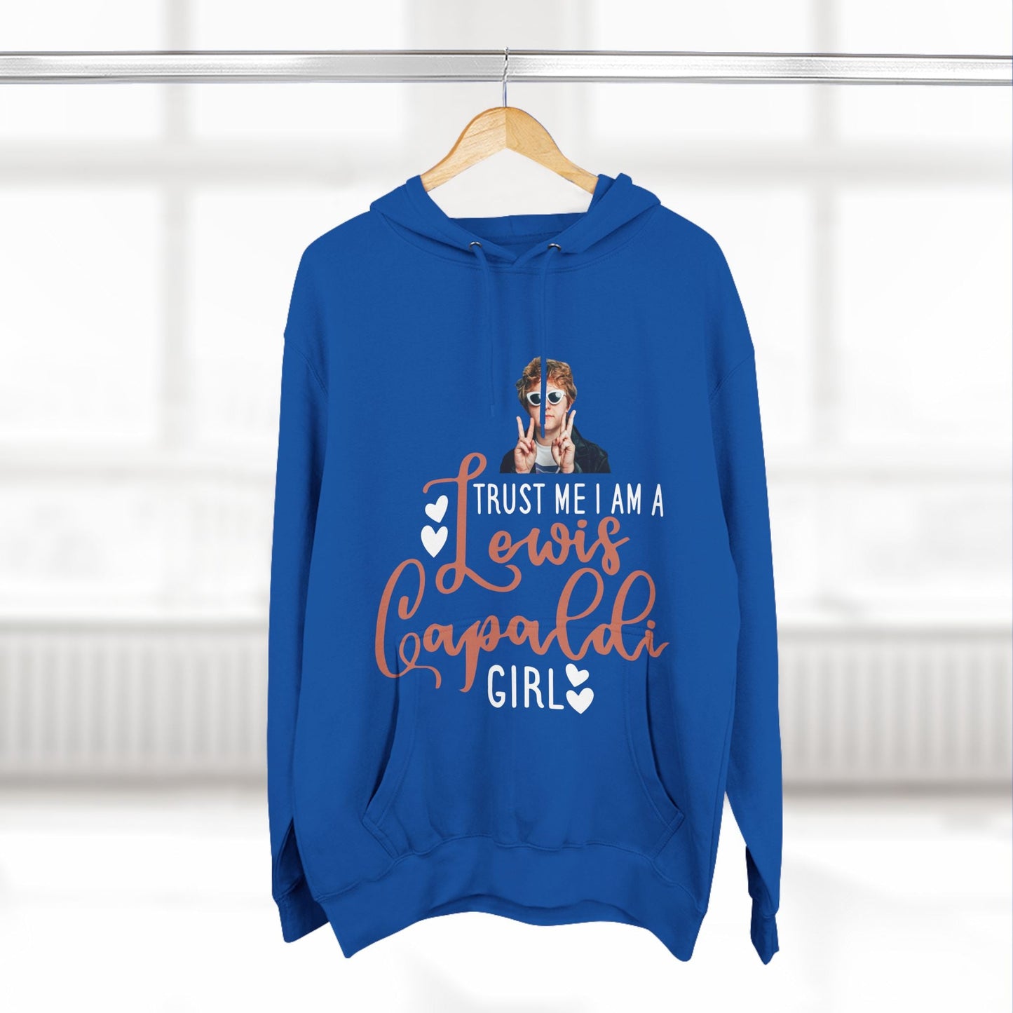 Lewis Capaldi Three-Panel Fleece Hoodie - Trust me I am a Lewis Capaldi girl