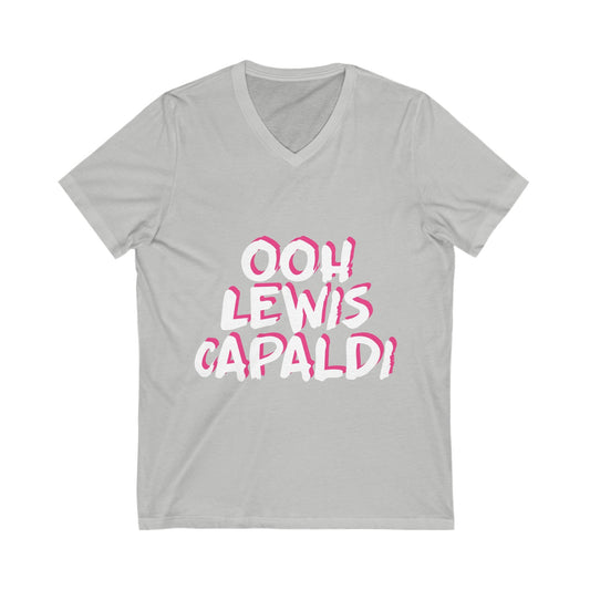 Lewis Capaldi Unisex Jersey Short Sleeve V-Neck Tee - ooh Lewis Capaldi