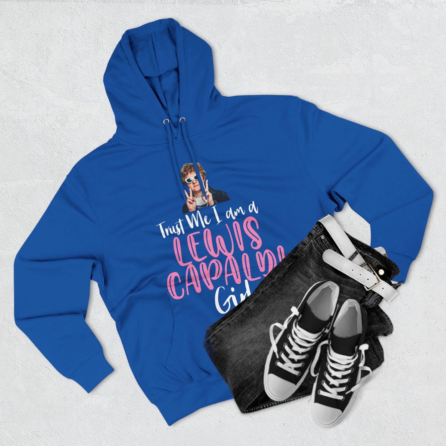 Lewis Capaldi Three-Panel Fleece Hoodie - Trust me I am a Lewis Capaldi girl