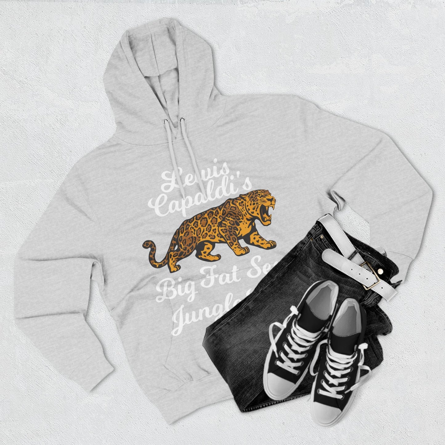 Lewis Capaldi Three-Panel Fleece Hoodie - Big Fat Sexy Jungle Cats