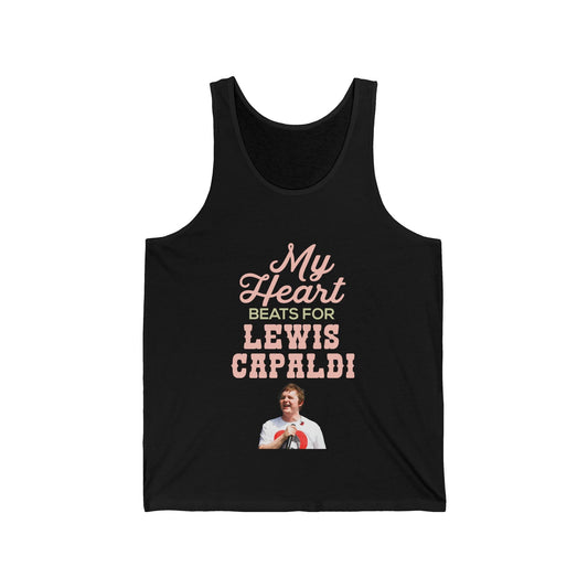 Lewis Capaldi Unisex Jersey Tank - My heart beats for Lewis Capaldi