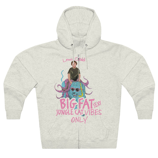 Lewis Capaldi Unisex Zip Hoodie - Big Fat Sexy Jungle Cats