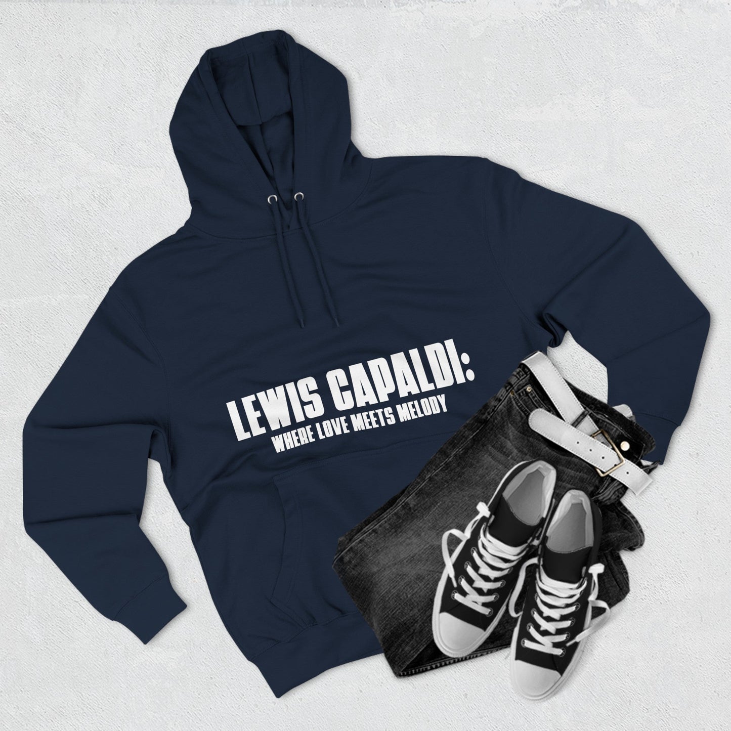 Lewis Capaldi Three-Panel Fleece Hoodie - When love meets melody