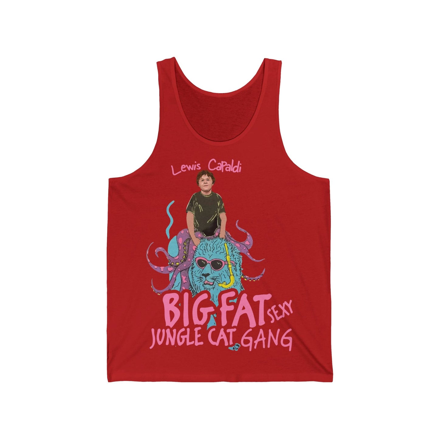 Lewis Capaldi Unisex Jersey Tank Top - Big Fat Sexy jungle cats